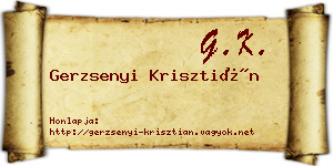 Gerzsenyi Krisztián névjegykártya