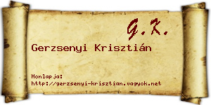 Gerzsenyi Krisztián névjegykártya